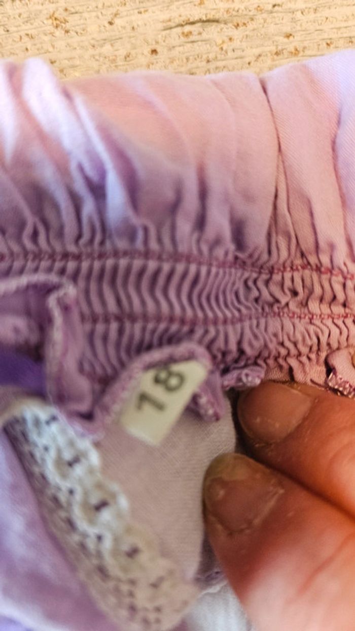 Robe courte évasée lila et blanche, doublée, 18 mois - photo numéro 5