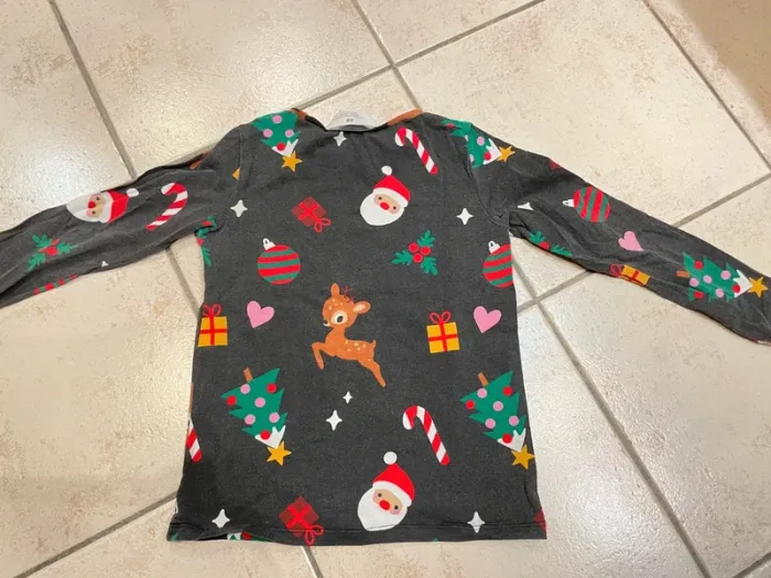 Teeshirt manches longues H&M Noel 110-116cm - photo numéro 2