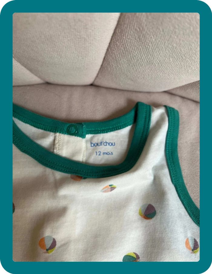 Ensemble jersey débardeur et short 12 mois - Bout'chou - photo numéro 3