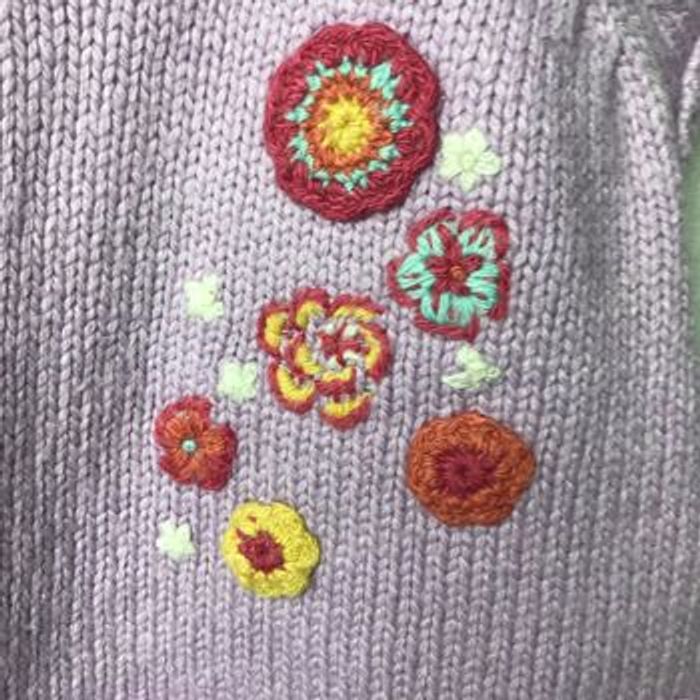 Pull poncho lilas fleurs 6 mois Kiabi - photo numéro 2
