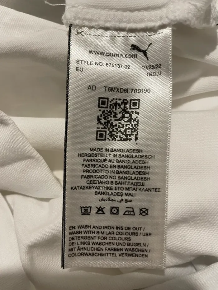 T-shirt Puma blanc logo rose neuf taille XL - photo numéro 9