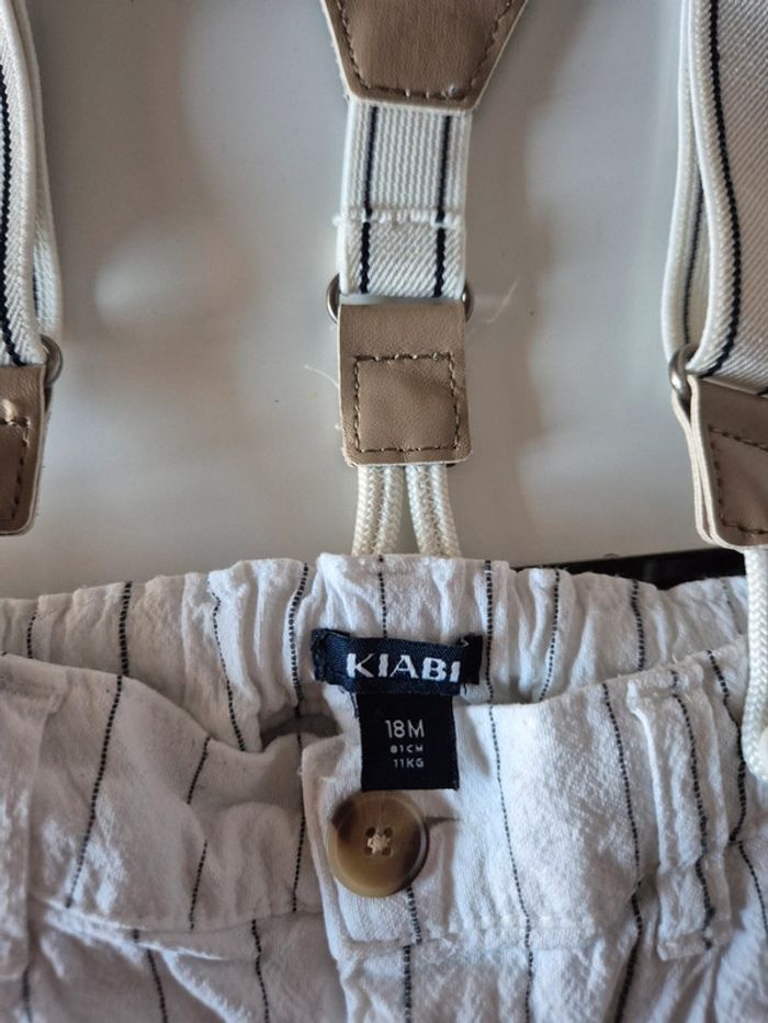 Pantalon chino rayé avec bretelles - photo numéro 2