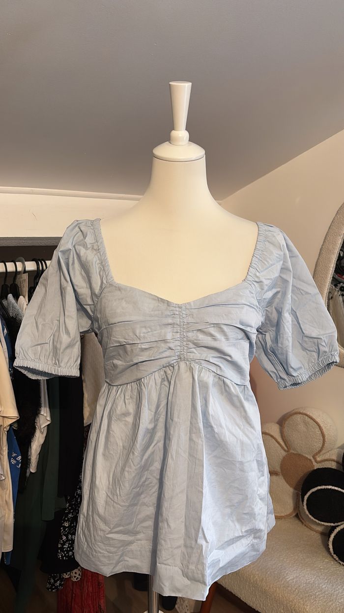 Haut manches bouffantes bleu ciel Primark T38