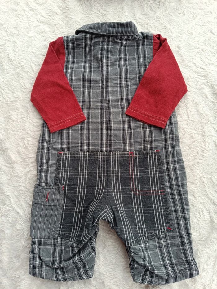 Combinaison sans pied à  carreaux Garçon 6 mois Un amour de PBoy 100% coton - photo numéro 9