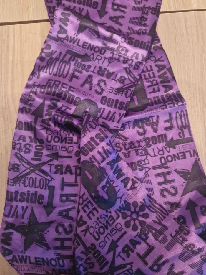 Foulard long et fin effet satin Violet - photo numéro 4