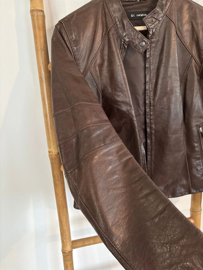 Veste en cuir de buffle marron Vintage Oakwood - photo numéro 9