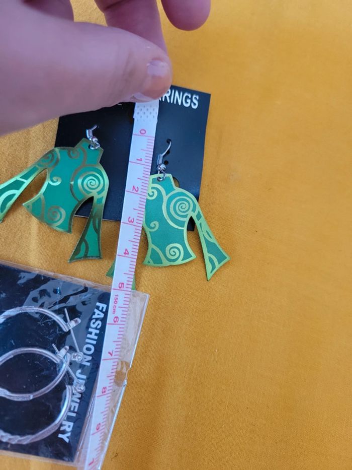 Lot paires de boucle d'oreilles créoles perles t-shirt - photo numéro 7