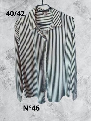 N°46 Chemise noir/blanc T40/42. H&M.