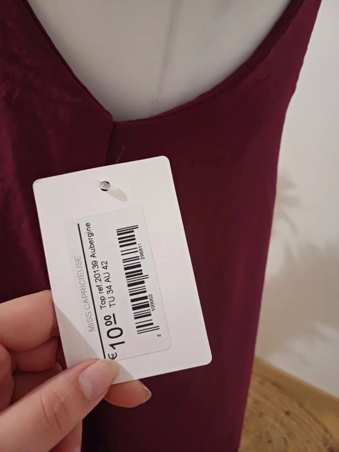 Débardeur fluide couleur Aubergine Floria taille S 36 - photo numéro 4