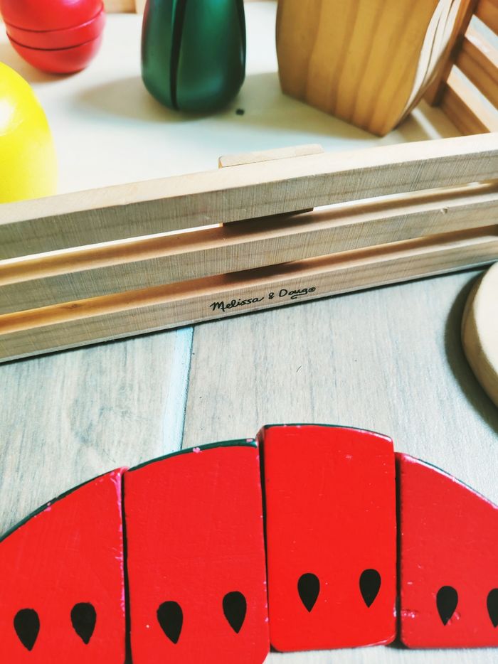 🥖Dinette grande cagette aliments divers fruits légumes à scratch en bois marque Melissa et Doug - photo numéro 4