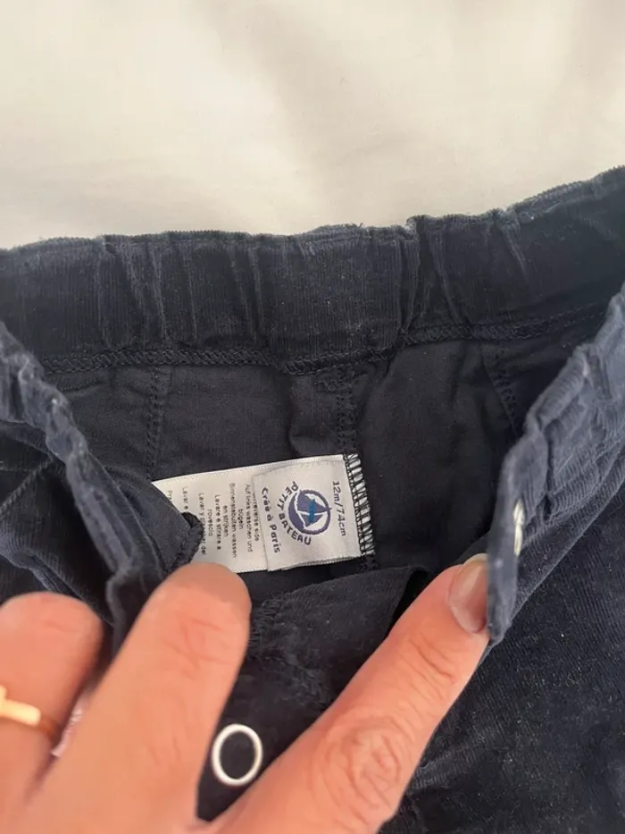 Ensemble petit bateau velours bleu marine - photo numéro 4