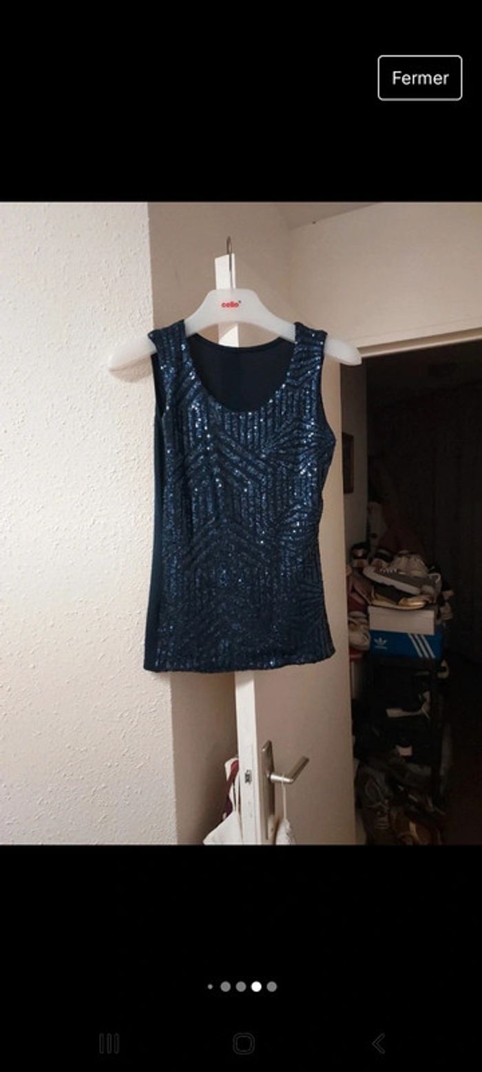 Lot de 2 débardeurs pailletés femme S - photo numéro 5