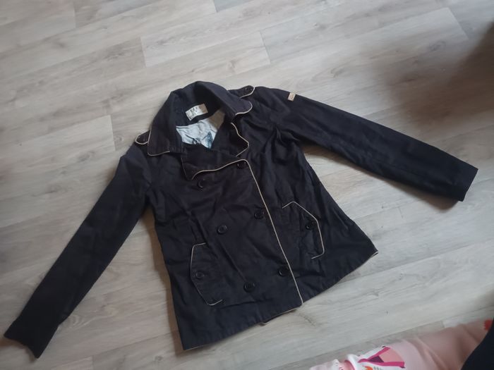 Veste automne strech 12ans ikks fille noir aveccpoches