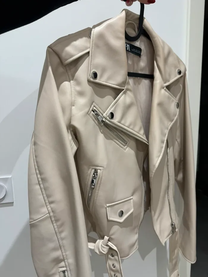Veste blazer perfecto femme en cuir zara - photo numéro 4