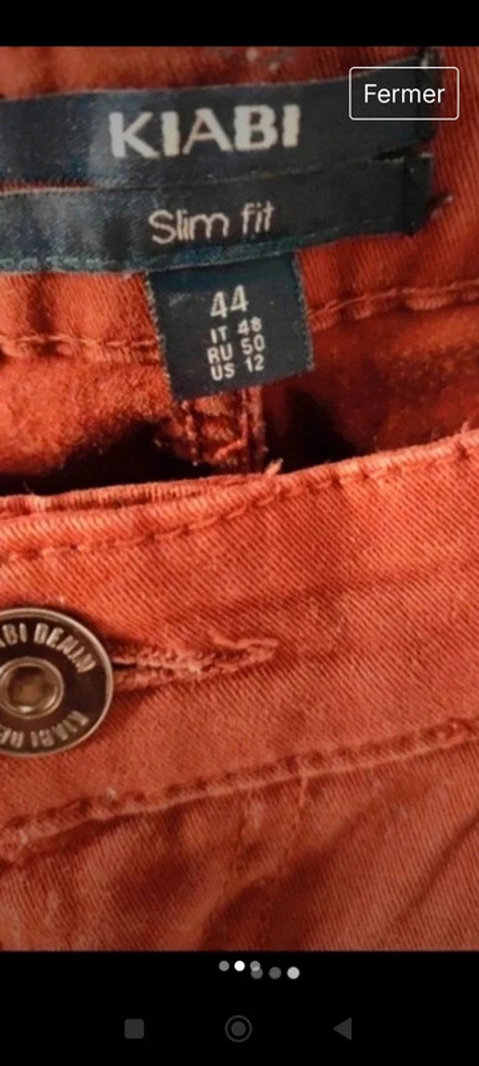 Jean slim fit couleur rouille - photo numéro 3