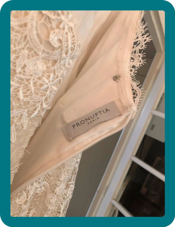 Robe de mariée Pronuptia T38 non retouchée modèle unique Dentelle (caraco et jupon compris) - photo numéro 6