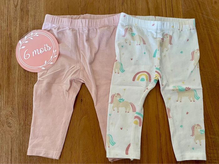 Lot 2 pantalon legging 6 mois