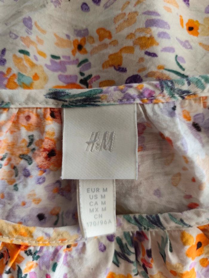 robe fleurie, coupe ample manches 3 quart Taille M H&M - photo numéro 7