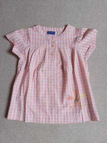 Blouse rayée orange et turquoise fantaisie 10 ans - La Cie des petits