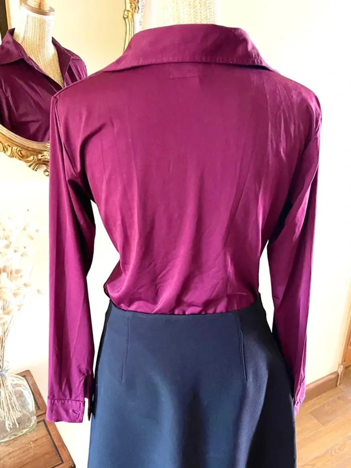 Sublime Chemise à col et boutonnage Autre Ton en Bordeaux taille 42 - photo numéro 5