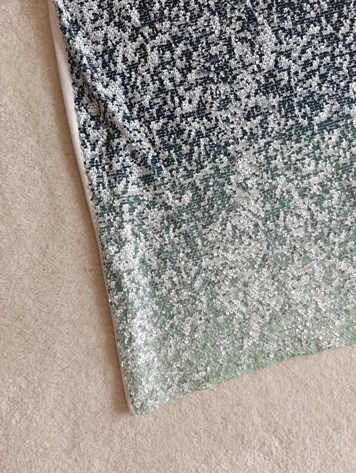 Robe sequin Zara M gris vert d'eau menthe - photo numéro 6