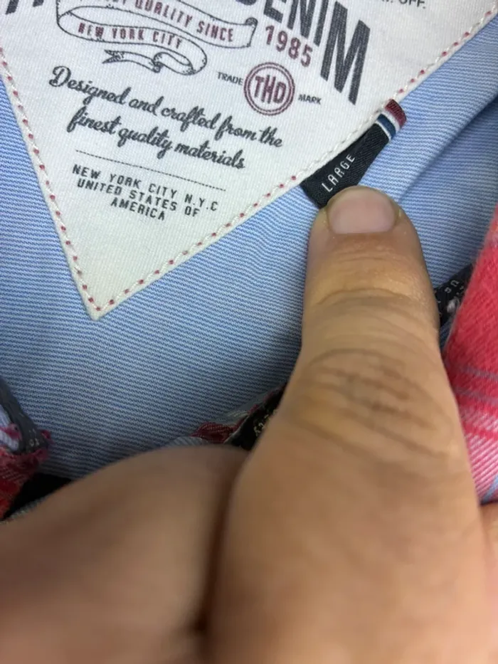 Chemise Tomy Hilfiger denim taille L à carreaux - photo numéro 2