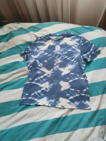 T-shirt blanc- bleu L