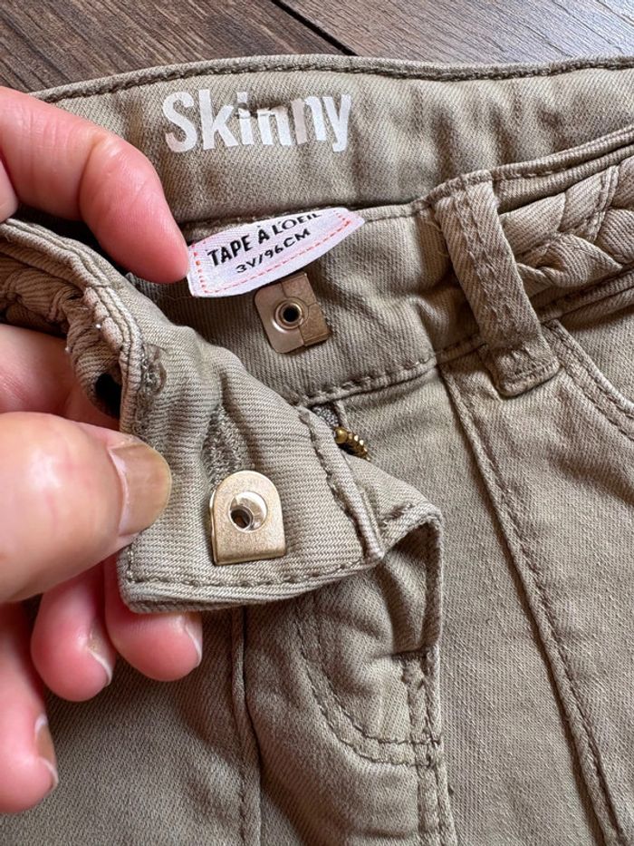 Jeans beige TAO skinny 3 ans fille - photo numéro 3