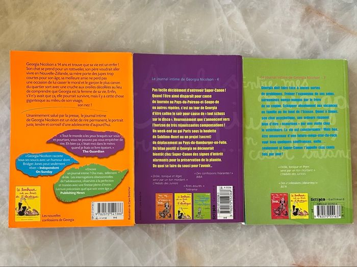 Lot de 3 livres « Le journal intime de Georgia Nicolson » de Louise Renisson
