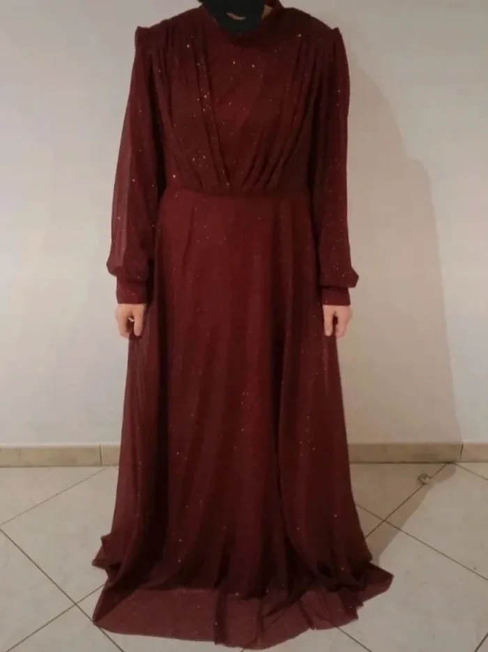 Robe de soirée longue manches longues taille 46 - photo numéro 6