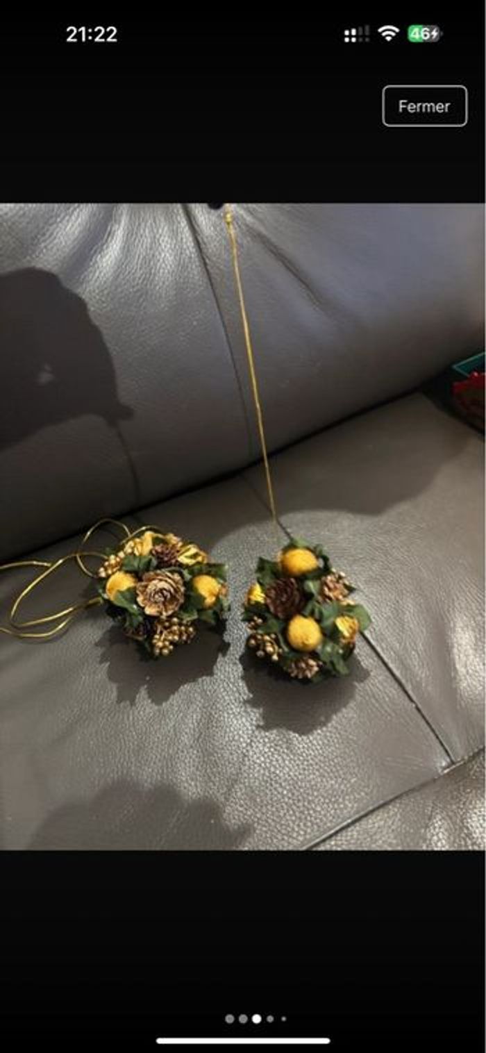 Lot de 2 grosses boules décoratives à pendre de Noël - photo numéro 3