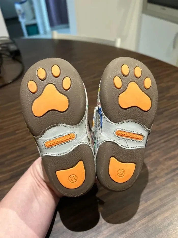 Chaussons a scratchs garcon en toile imprimée vehicules et cuir vert baudet taille 22 - photo numéro 5
