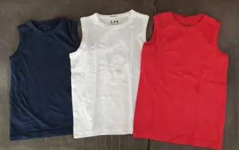 Lot 3 Tee-shirts sans manche 4 ans