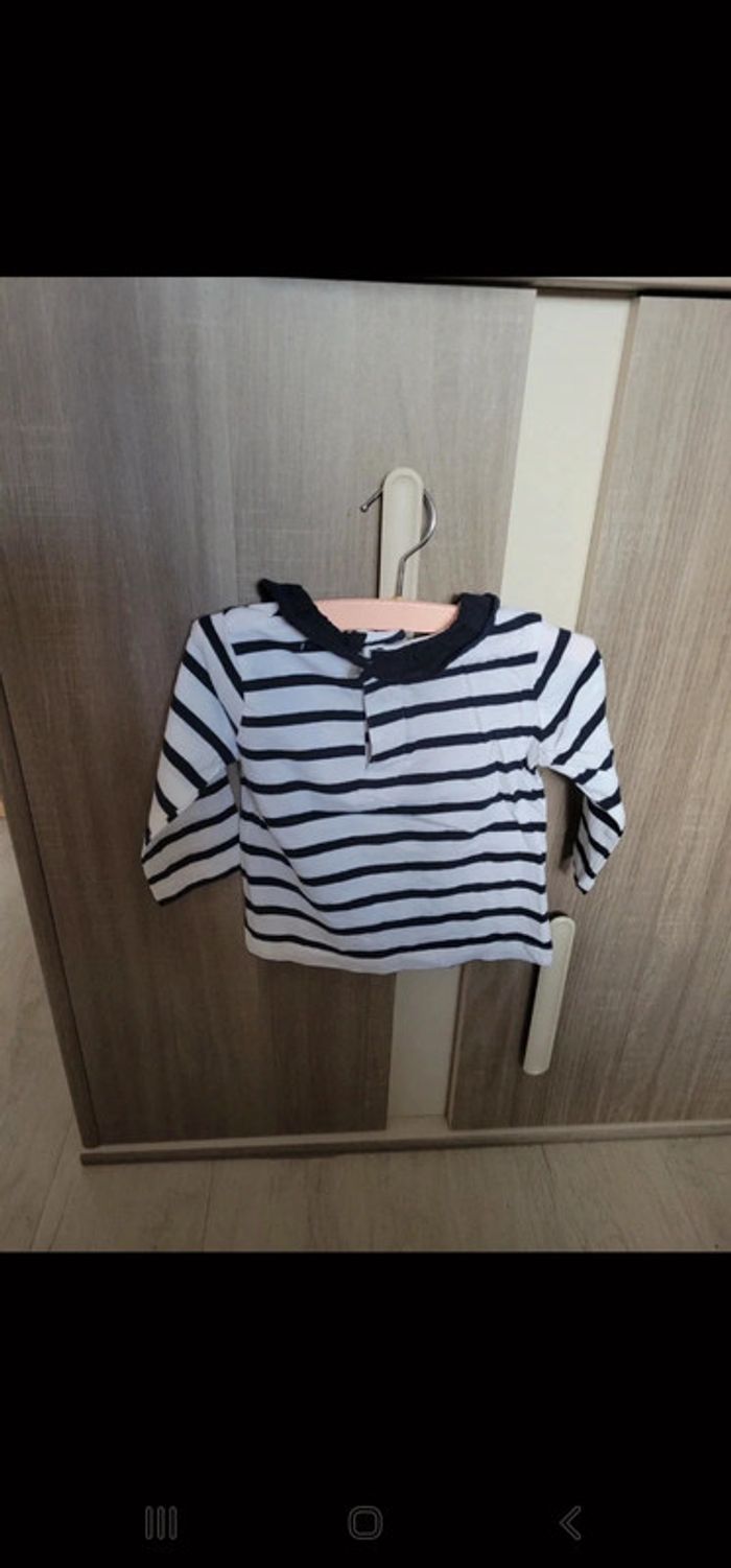 T shirt style marinière 9 mois - photo numéro 3