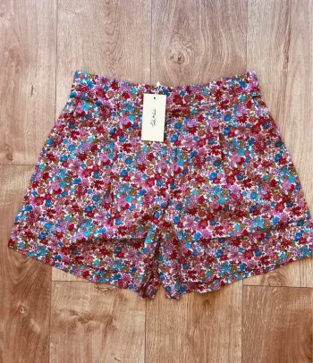 Short fleurs été tendance coton