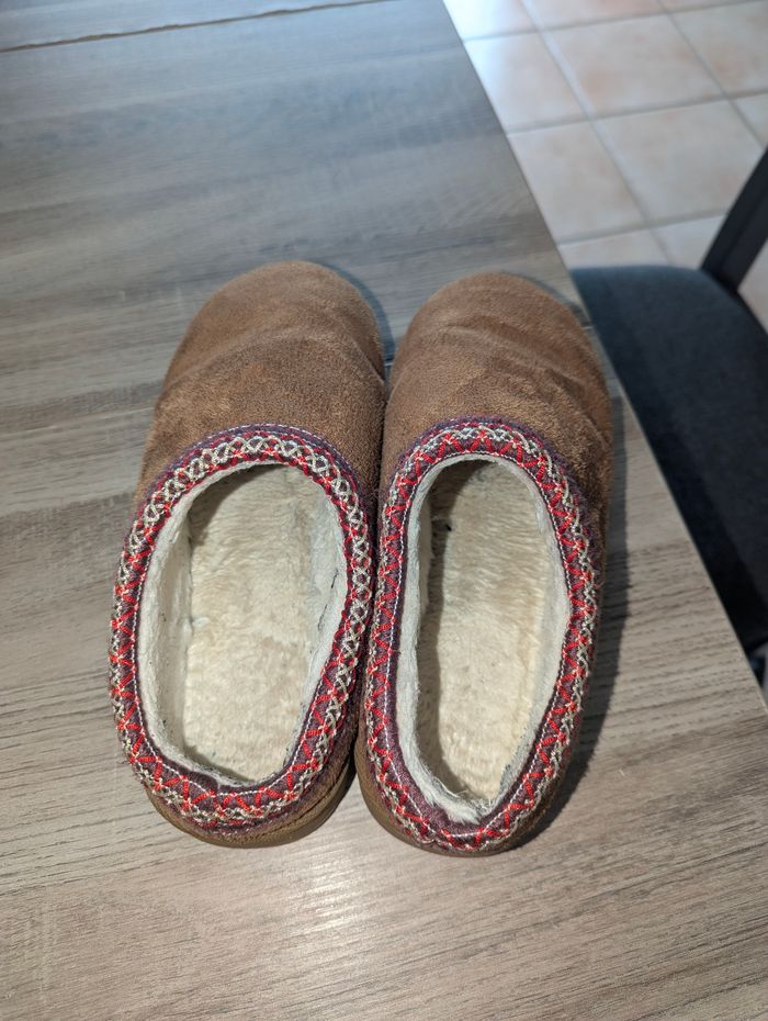 Mules  femme taille 39 fourrés effet daim Camel marron - photo numéro 3