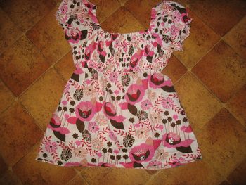 BLOUSE MC BLANC A FLEURS "MIM" - TAILLE 38 / 40 - n°01