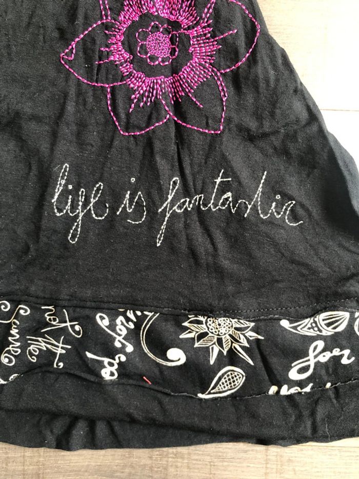 Robe desigual taille XS imprimée papillons noire manches longues - photo numéro 6