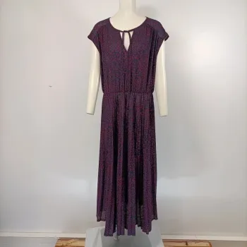 Robe longue fluide Promod à motifs rouges - Taille L estimée - A151
