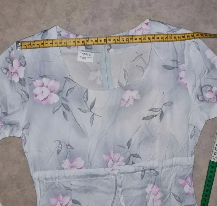 robe florale vintage 100% viscose femme taille 34 - photo numéro 13