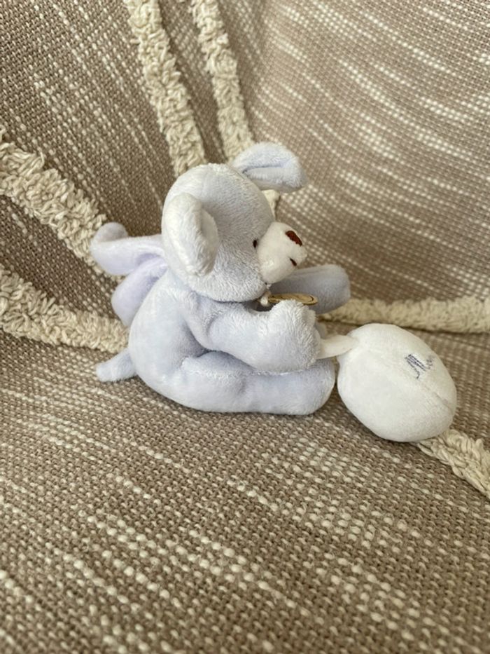 Peluche 12cm doudou et compagnie chien bleu et blanc très bon état - photo numéro 2
