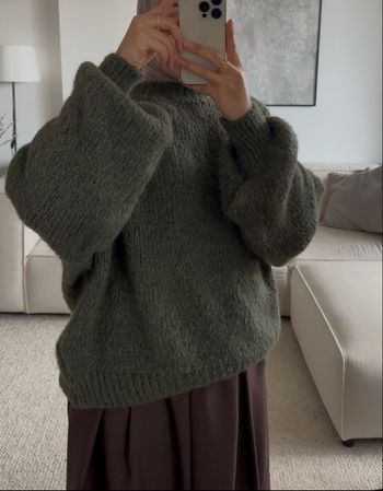 Pull maille oversize kaki 