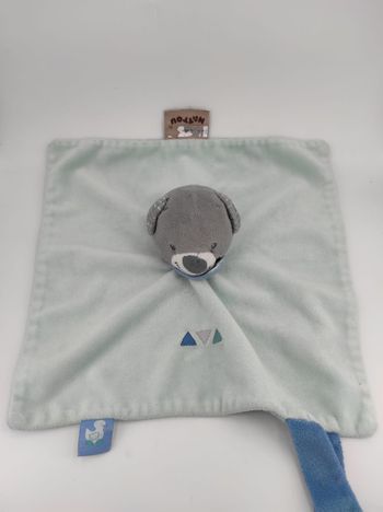 Doudou Plat Ours Jules Gris Bleu Nattou