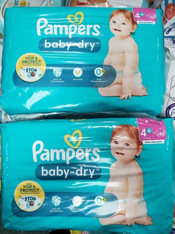 couches Pampers Taille 4+, 2 paquets.