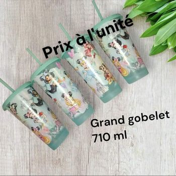 Grand gobelet à paille princesses disney