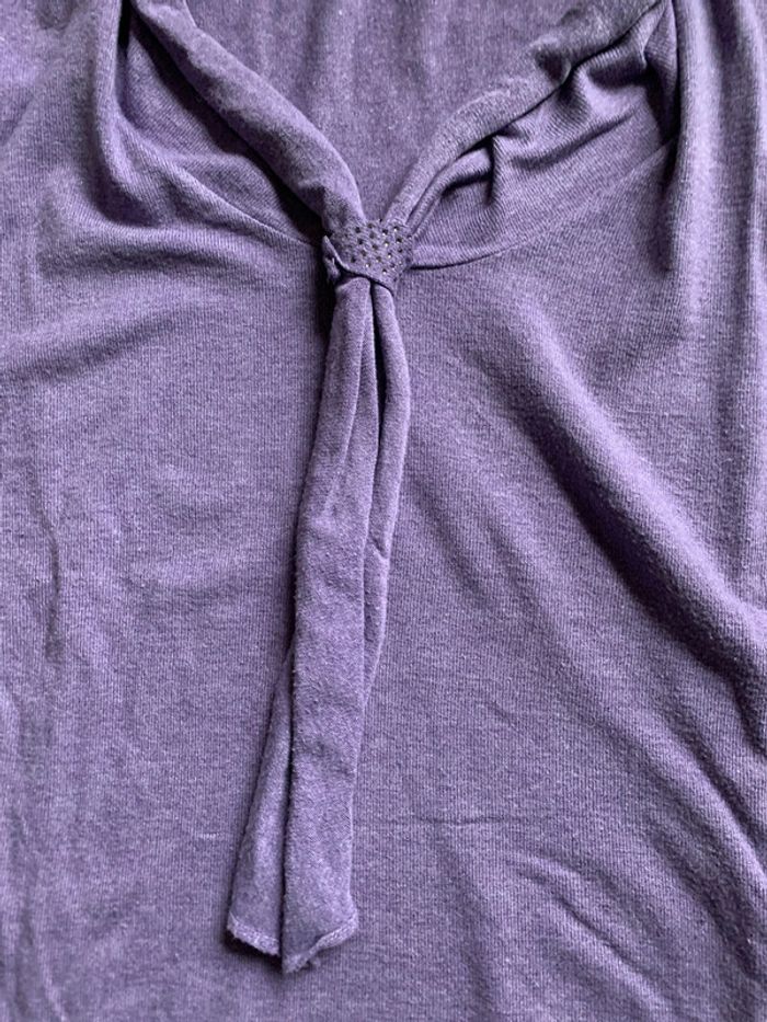Pull violine col cravate - photo numéro 3