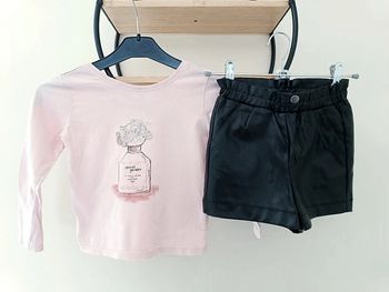 5 ans ensemble teeshirt tape a l'oeil et short simili kiabi