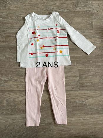 Ensemble t-shirt + legging fille 2 ans