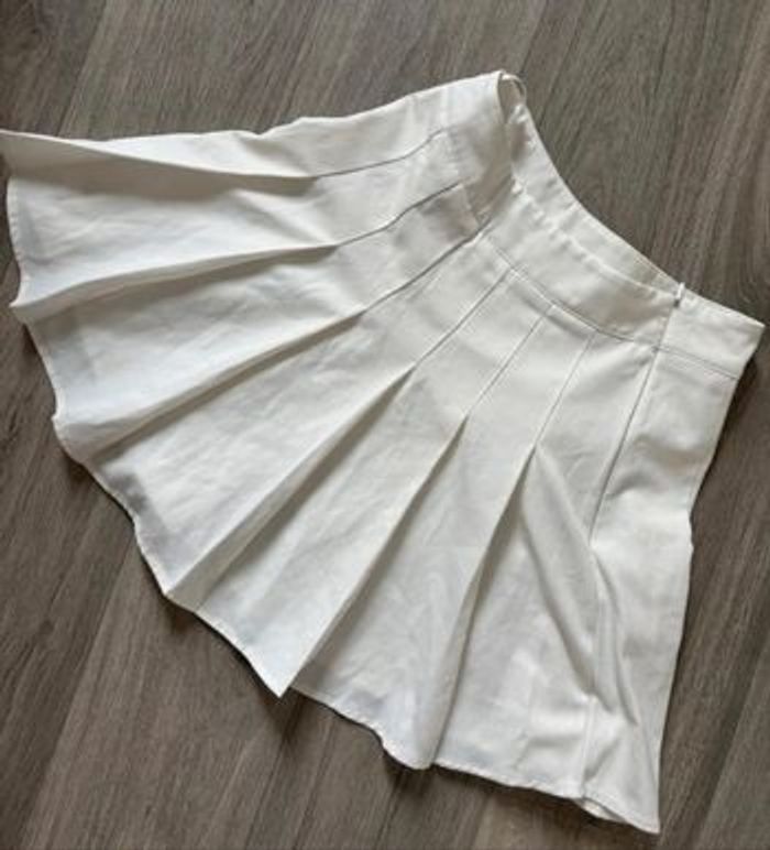 Jupe plissée blanche courte 34