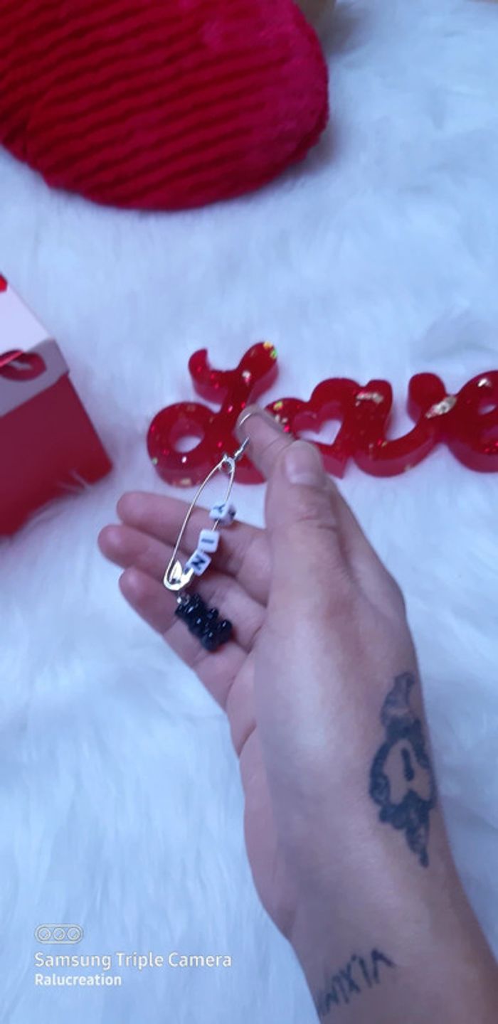 🖤Boucles d'oreilles yin&yang ours neuf - photo numéro 4